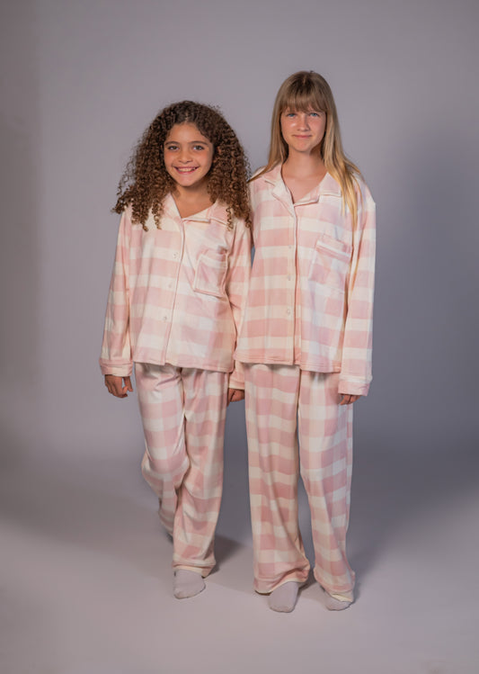 Plaid pink set for kids