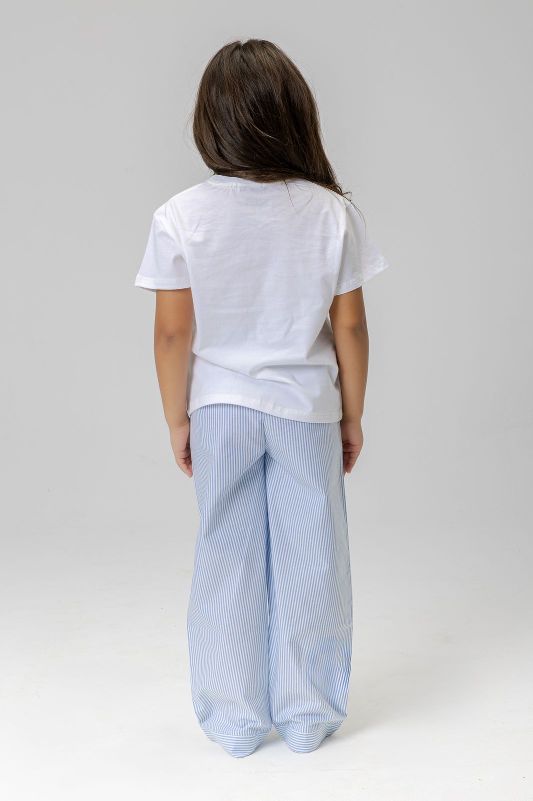 blue pants girls + white top for girls kids
