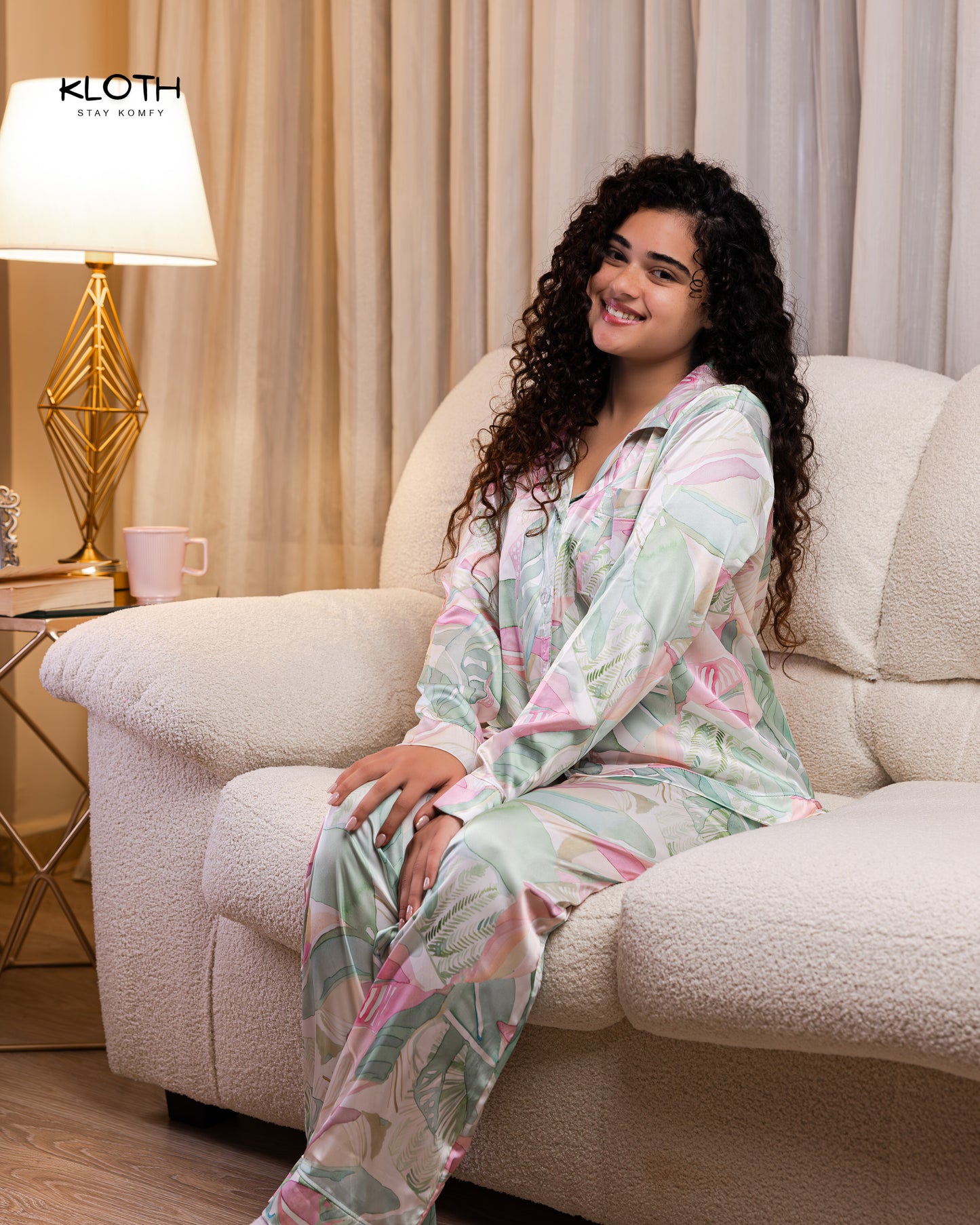 Pastel meadow satin set