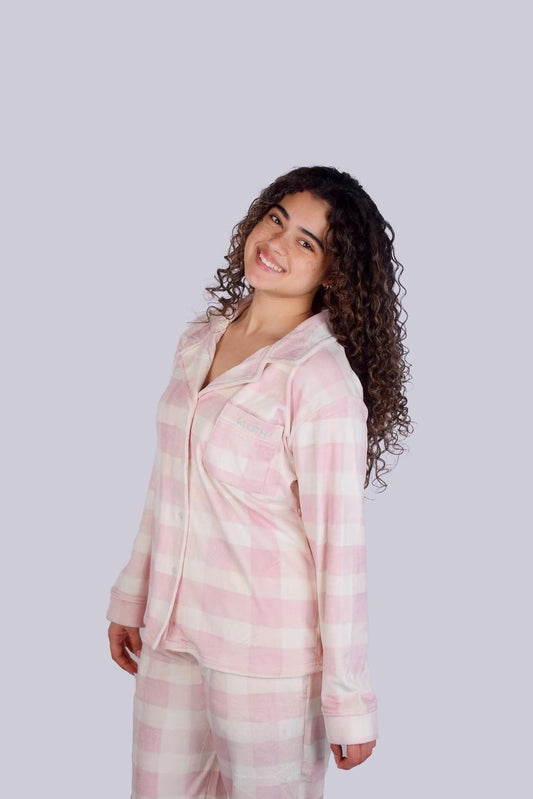 Pink plaid winter pjs