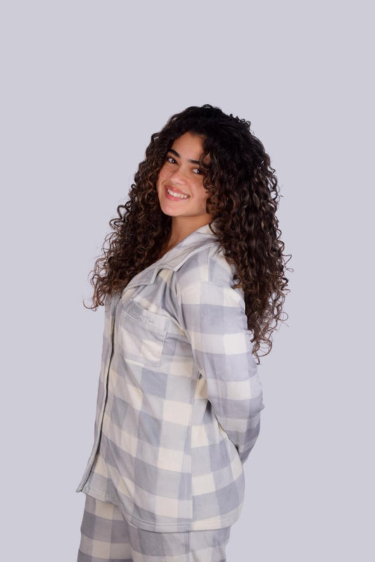 Grey plaid winter pjs
