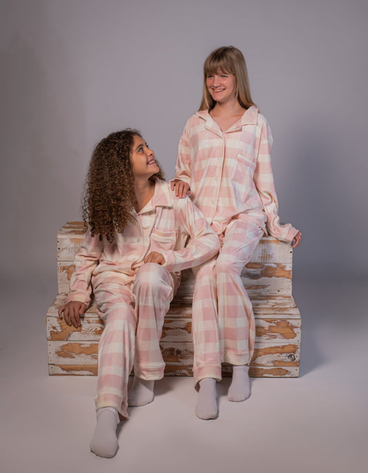 Plaid pink set for kids