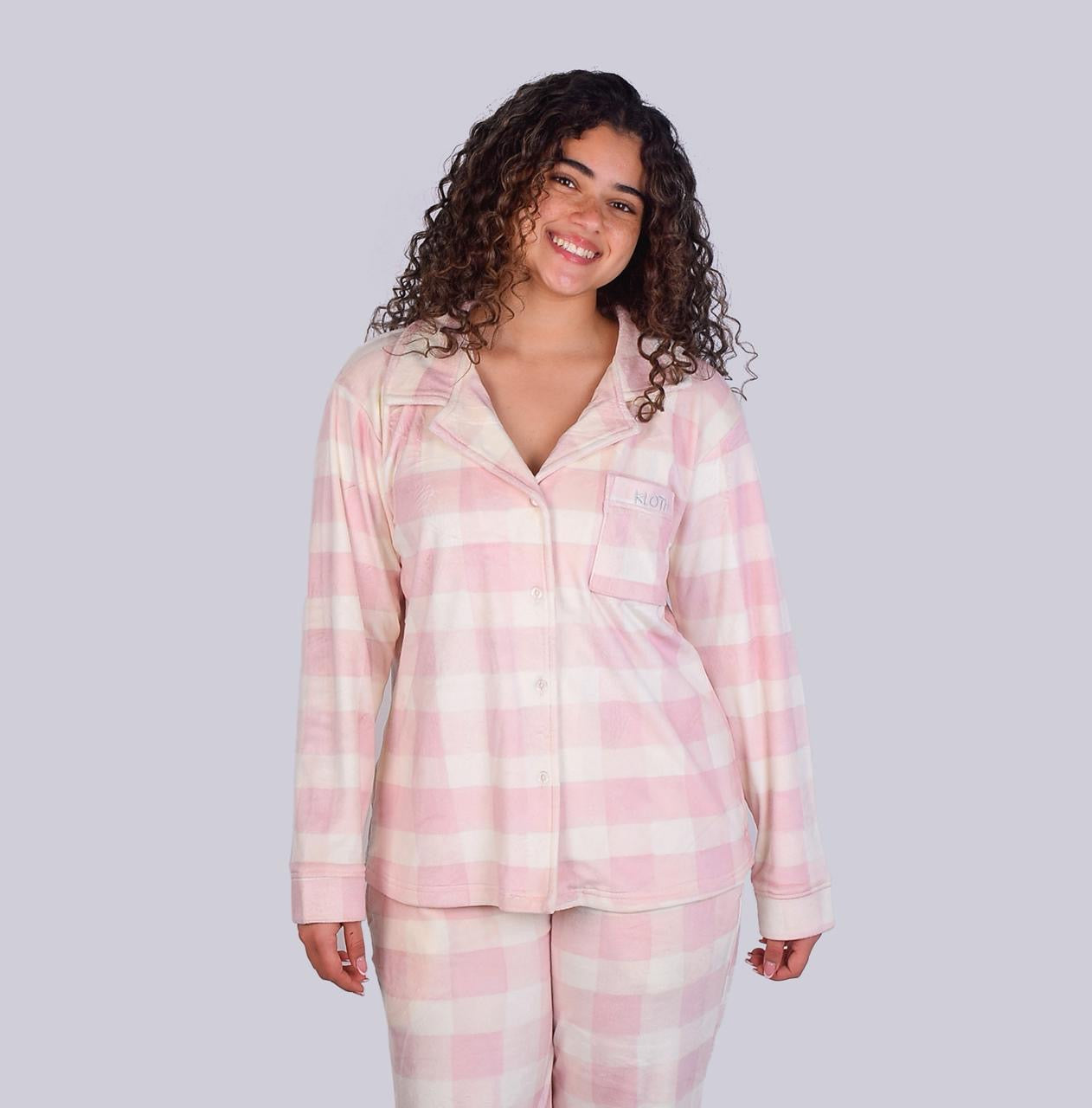 Pink plaid winter pjs