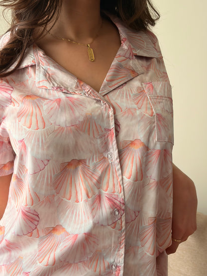 Coral Shells Satin Pjs