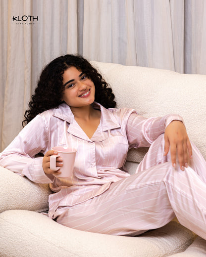 Light pink satin set