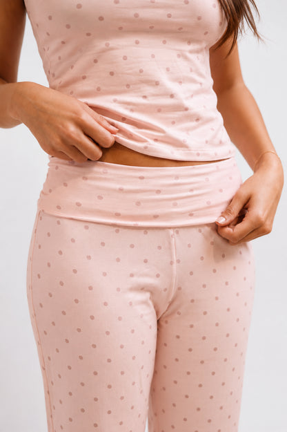 Polka-Dot Dusty Pink Soft Pjs