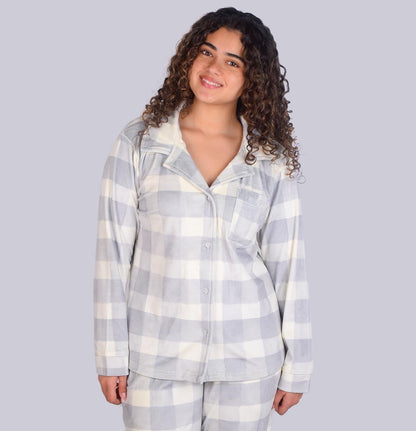 Grey plaid winter pjs