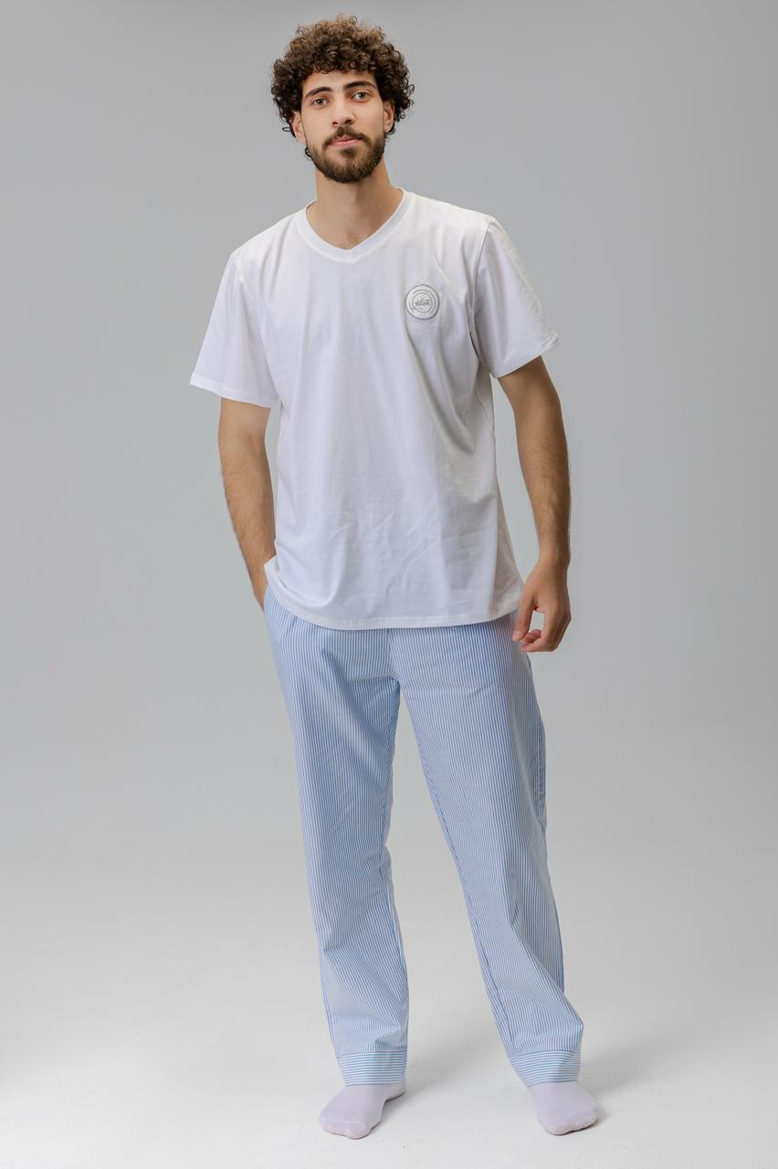 blue pants men + white top