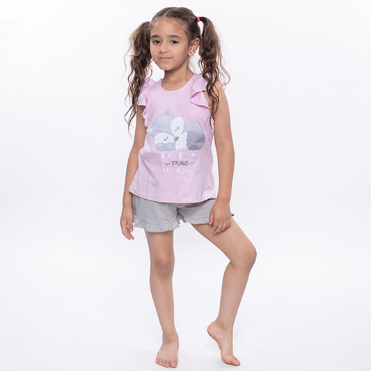 Ruffle summer pajamas (sleepy fox)