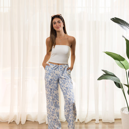 Waves Linen Flowy Pants