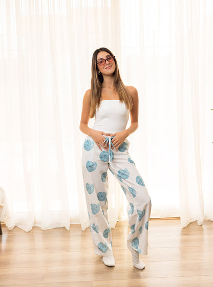Sundial Shell Linen Flowy Pants