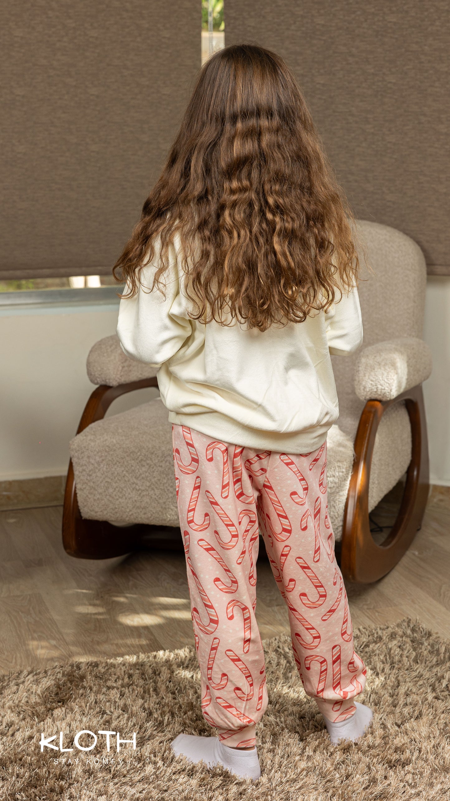 Pink Candy-Cane Crewneck Set