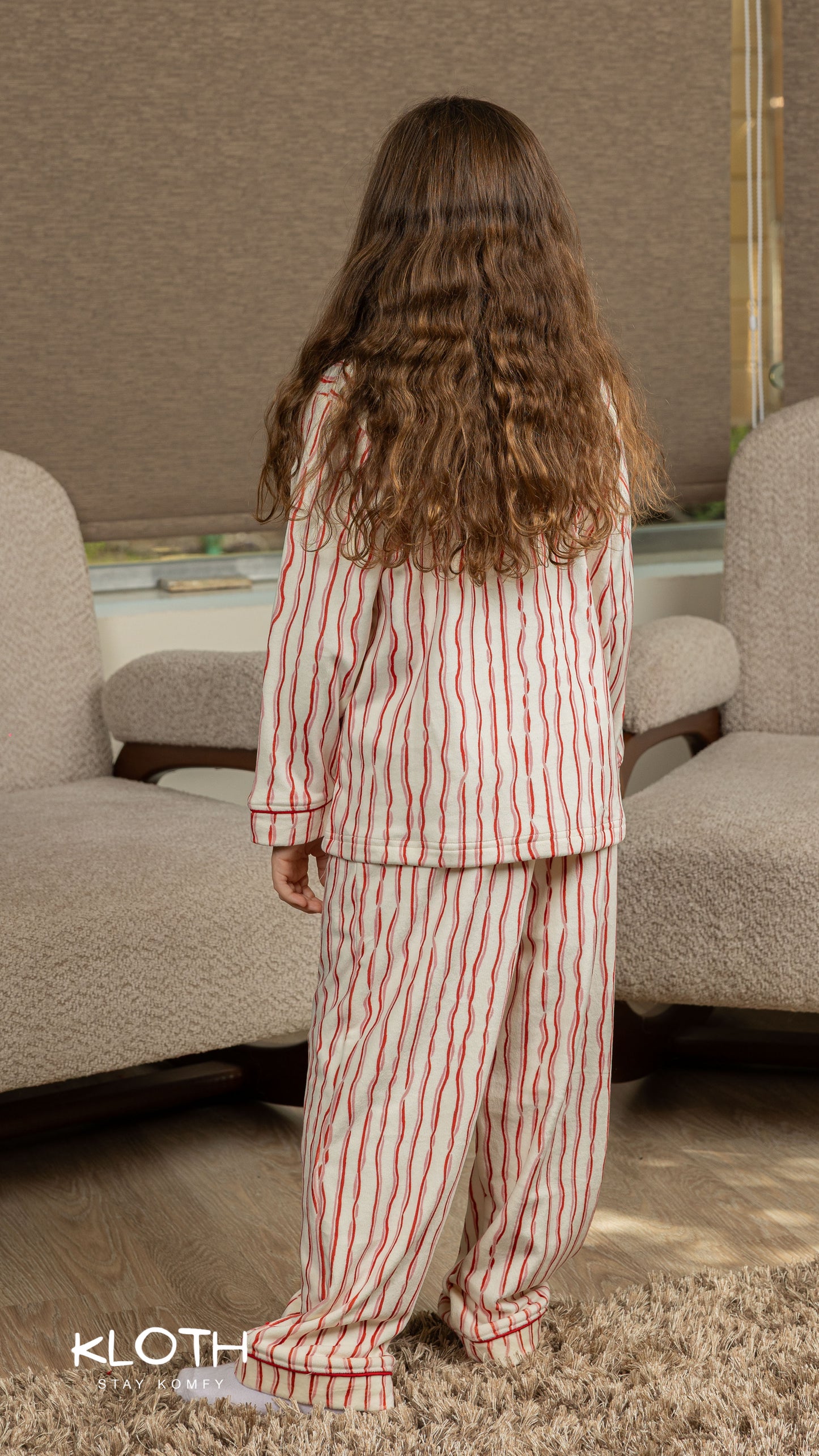 Striped Candy-Cane Buttoned Set