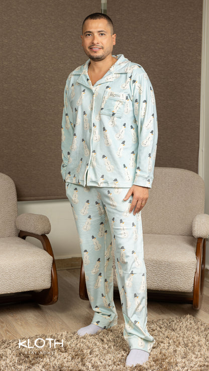 Snowman Buttoned Set