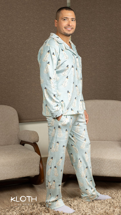 Snowman Buttoned Set