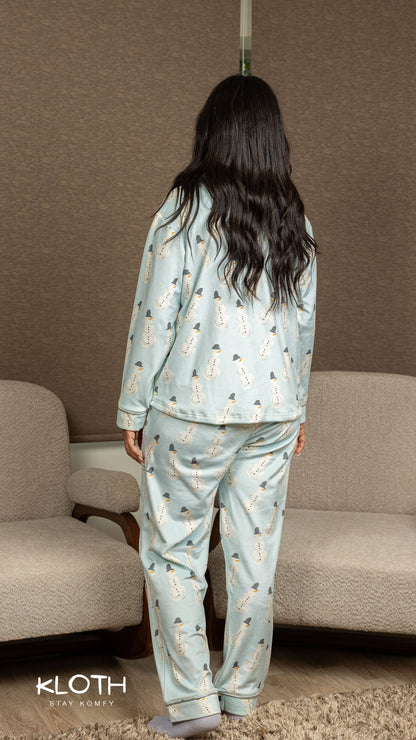 Snowman Buttoned Set