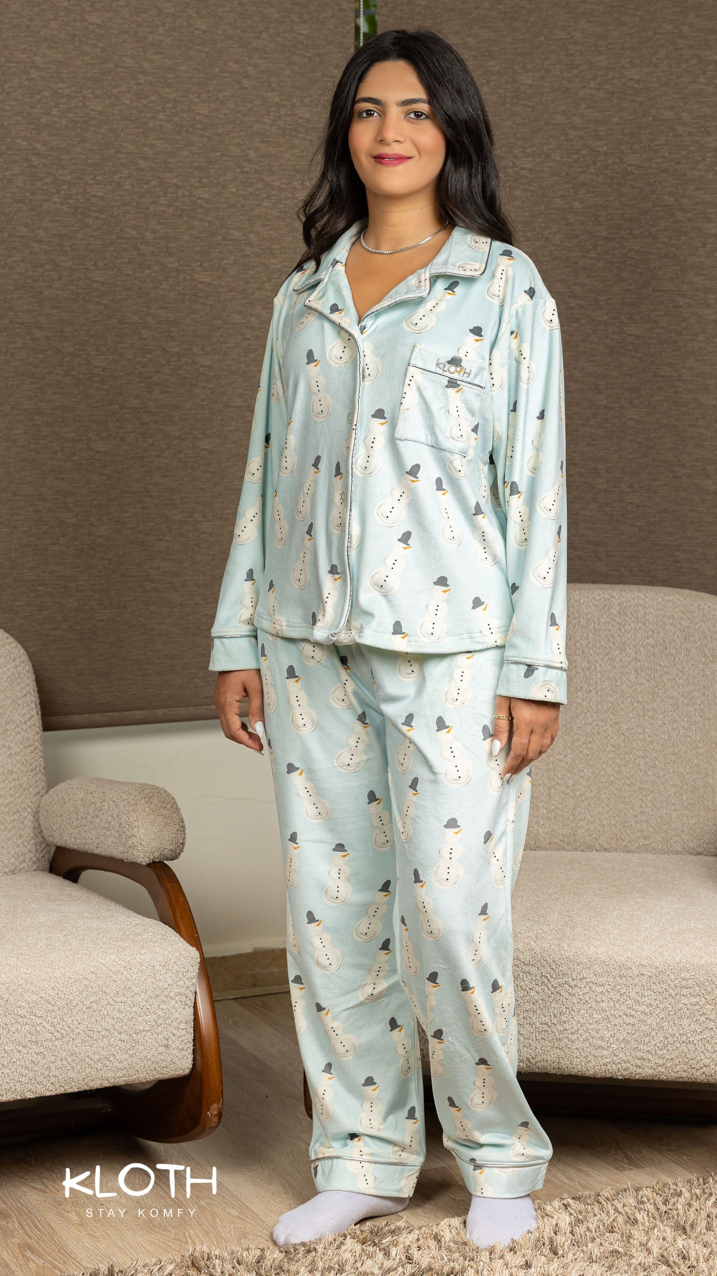 Snowman Buttoned Set