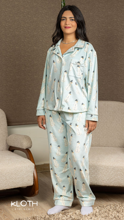 Snowman Buttoned Set
