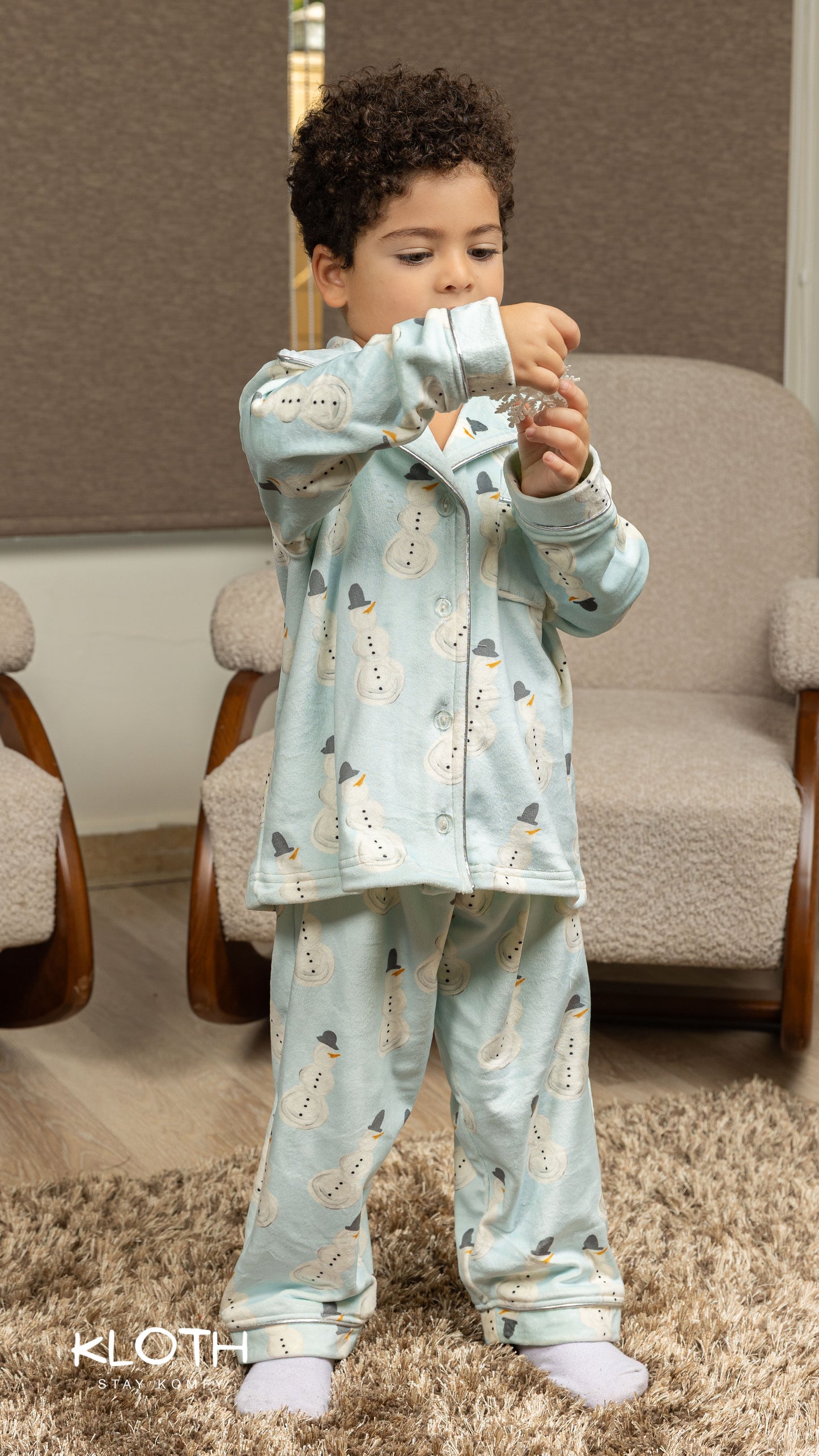 Snowman Buttoned Set