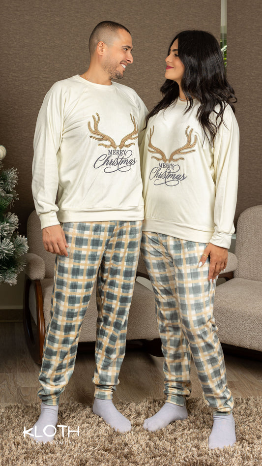 Golden Reindeer Crewneck Set