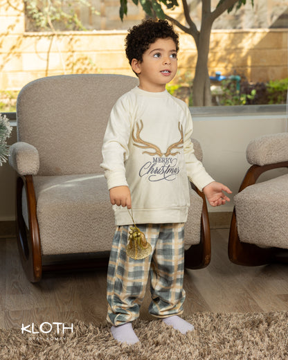 Golden Reindeer Crewneck Set