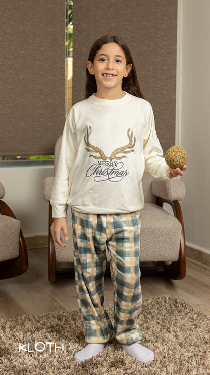 Golden Reindeer Crewneck Set