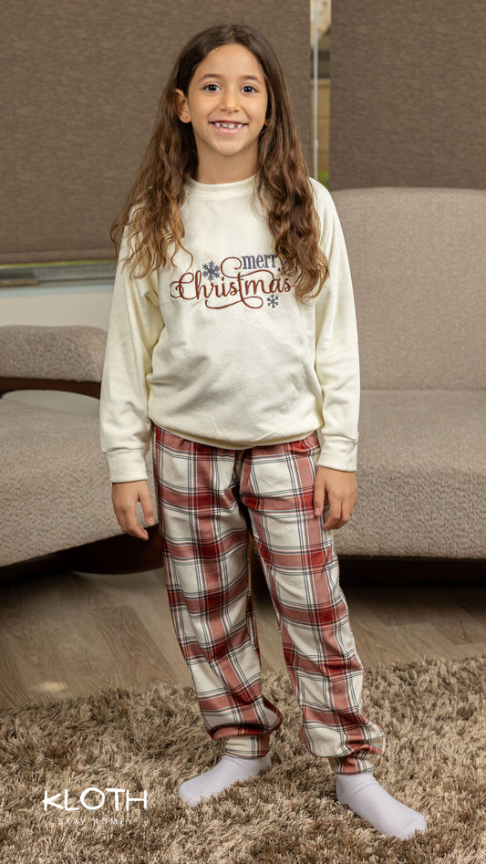 Burgundy Plaid Crewneck Set