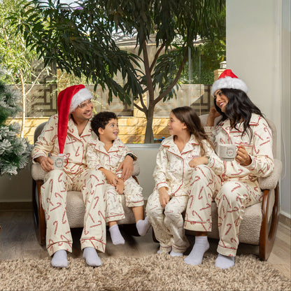 Off-White Candy-Cane Buttoned Set