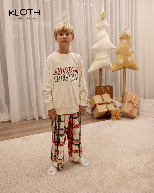 CHRISTMAS PAJAMAS FOR KIDS (RED & GREEN PANTS)